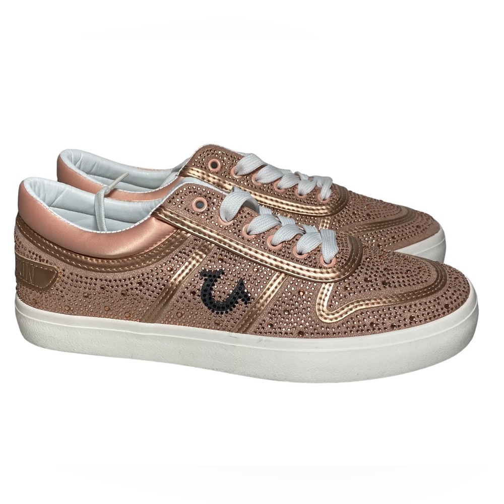 NWOT - TRUE RELIGION Sneakers Esperanza Rose gold sparkle shoes 8.5